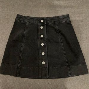 Madewell black jean skirt